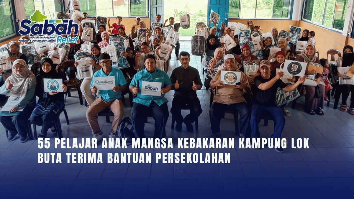 55 Pelajar Anak Mangsa Kebakaran Kampung Lok Buta Terima Bantuan Persekolahan | Sabah Relief