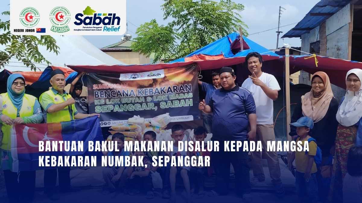 Bantuan Bakul Makanan Disalur Kepada Mangsa Kebakaran Numbak, Sepanggar | Sabah Relief
