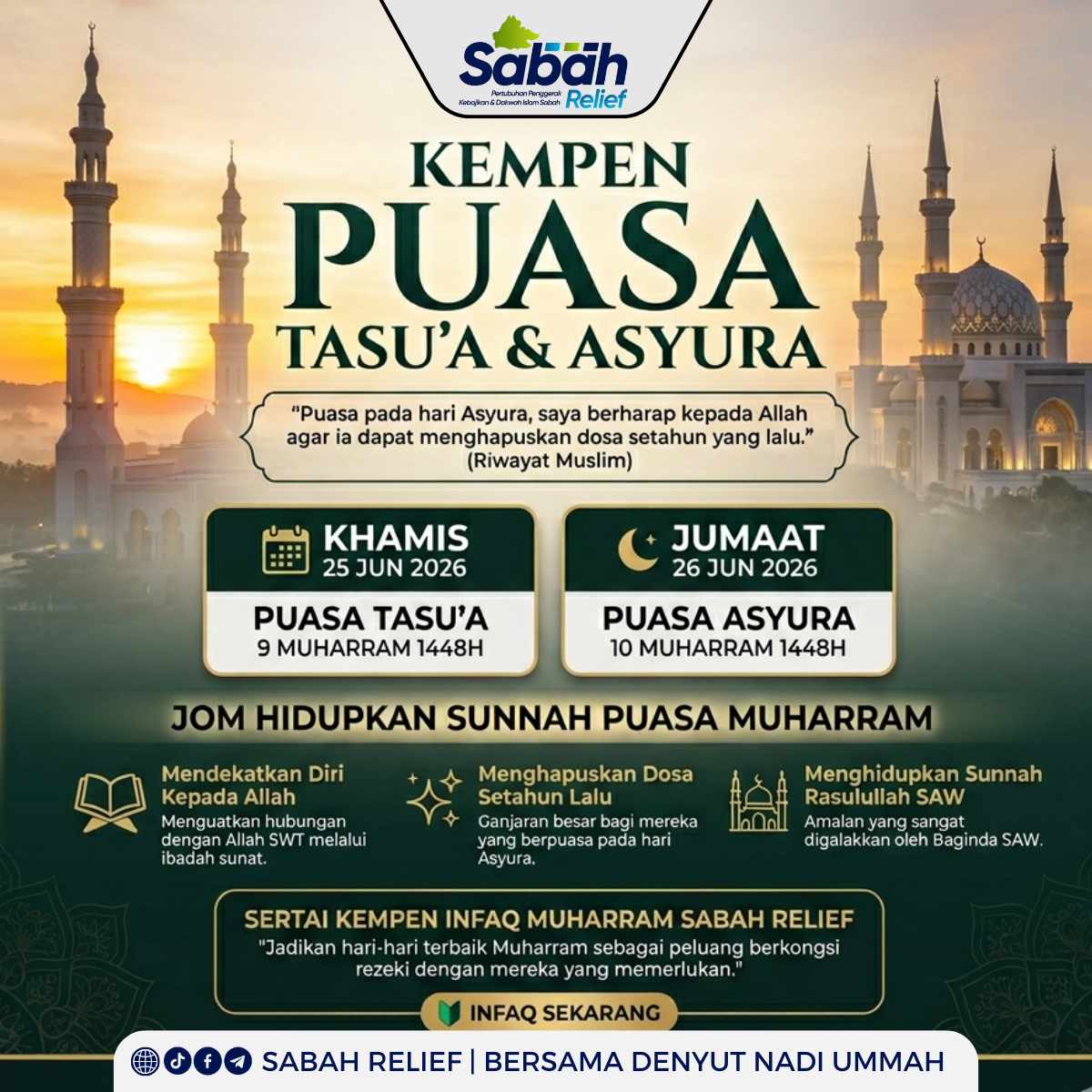 Kempen Puasa Tasu'a & Asyura 1448H | Sabah Relief